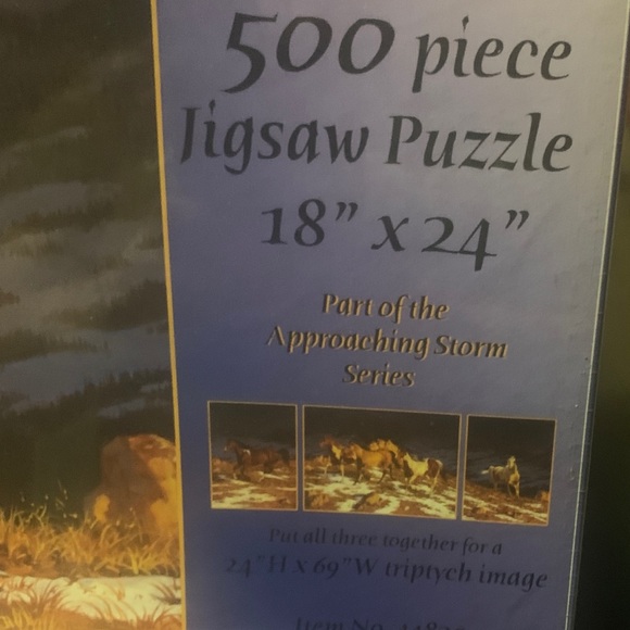 Brand new in package 500 piece jigsaw puzzle / Stallion approaching storm series - Picture 6 of 8
